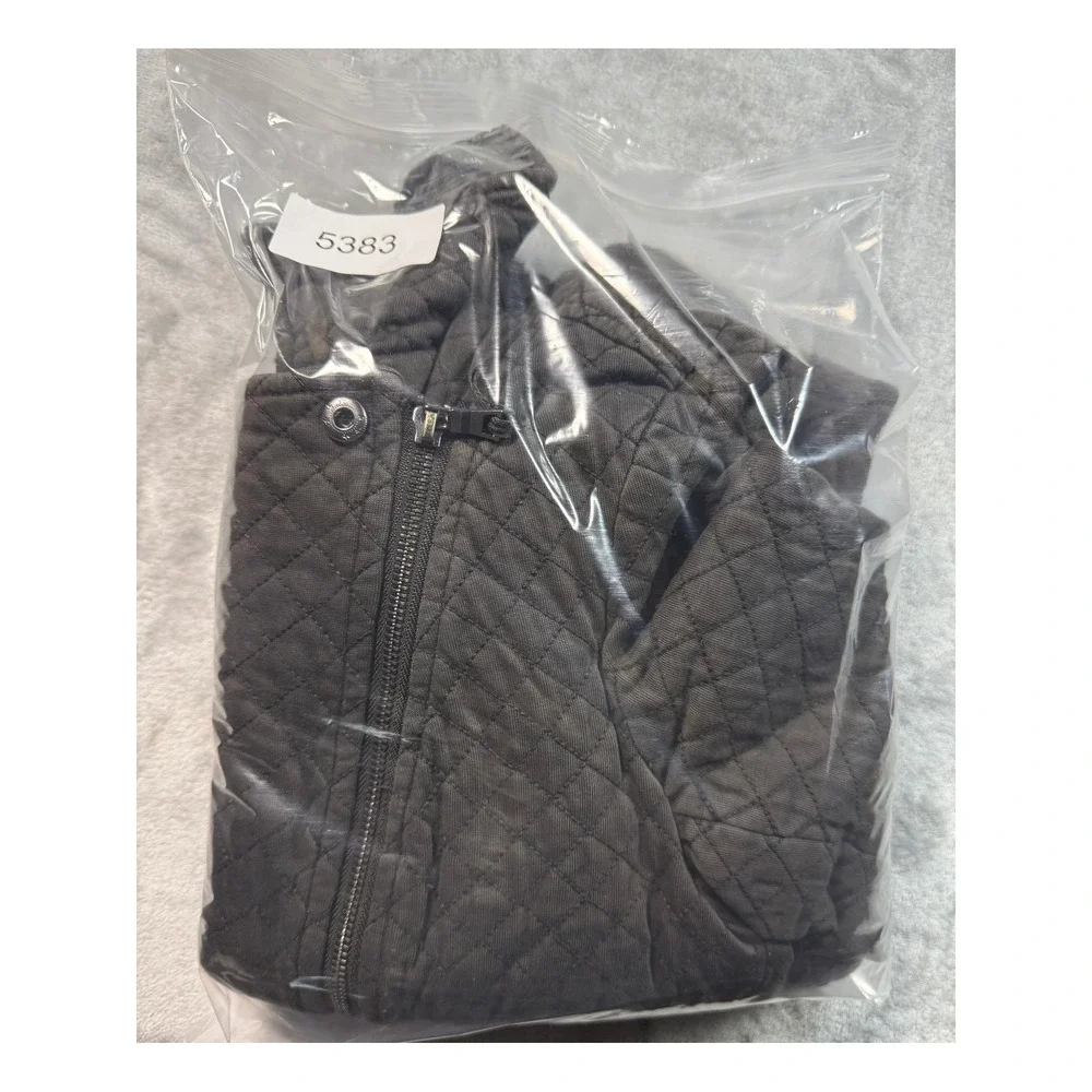 Anthropologie Marrakech Quilted Moto Jacket Womens Gray Full‎ Zip Pockets Small